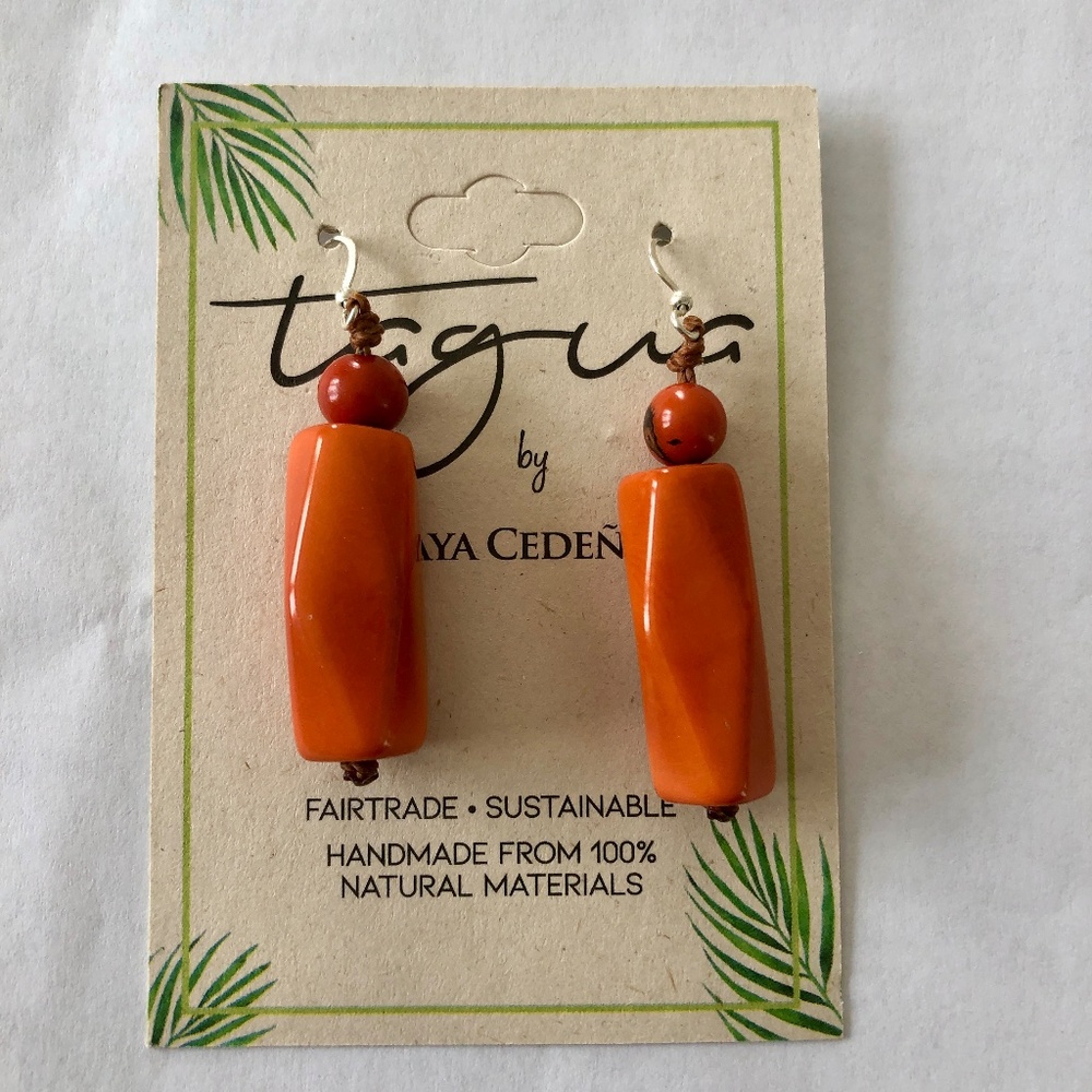 New‎ Coral Sustainable Statement Earrings